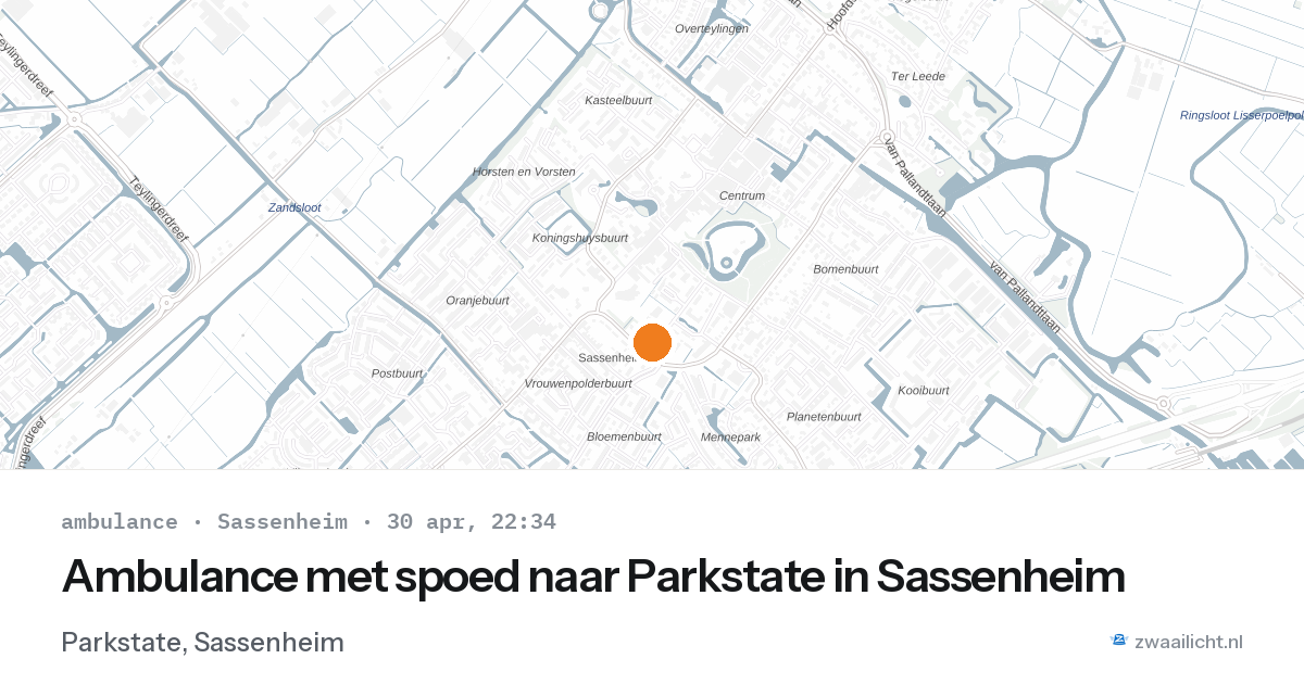 Ambulance met spoed naar Parkstate in Sassenheim — 30 apr 2026
