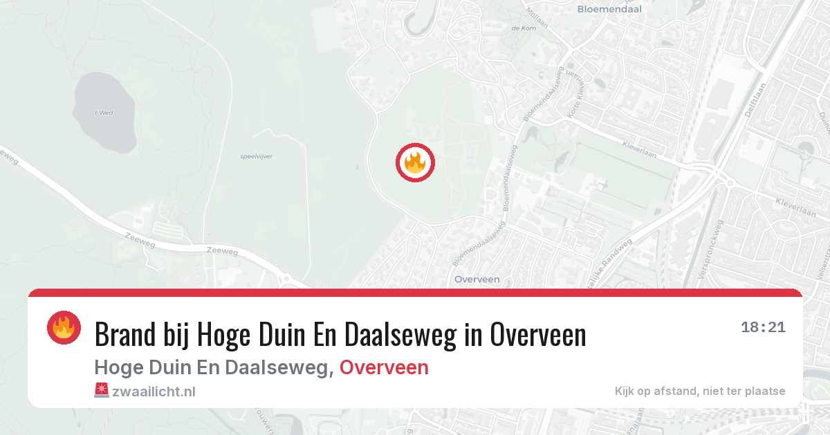 Brand bij Hoge Duin En Daalseweg in Overveen — 2 mrt 2026