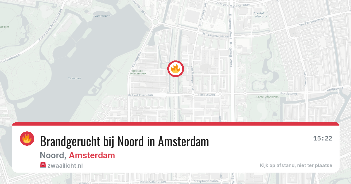 Brandgerucht bij Noord in Amsterdam — 29 jan 2026