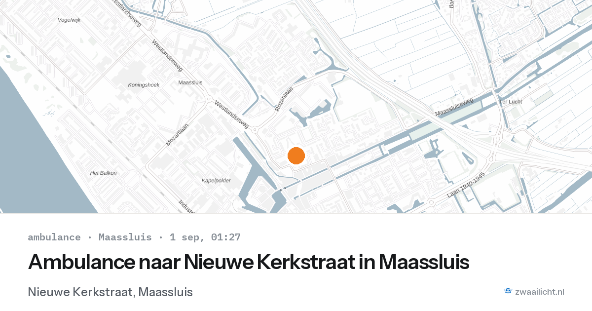 Ambulance naar Nieuwe Kerkstraat in Maassluis — 31 aug 2026