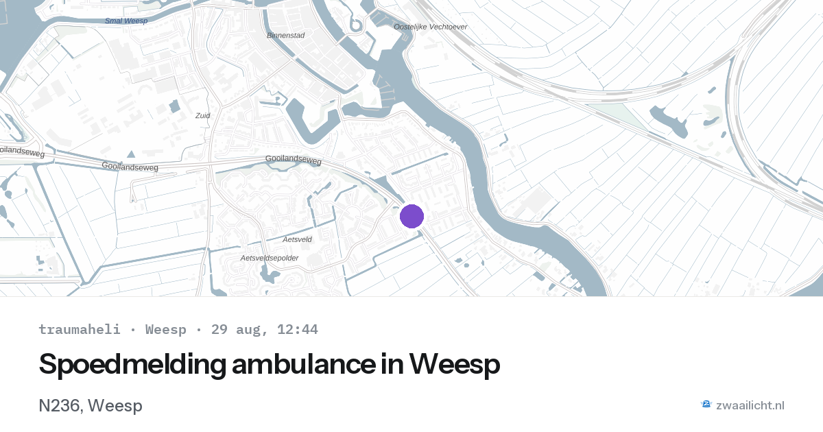Spoedmelding ambulance in Weesp — 29 aug 2026