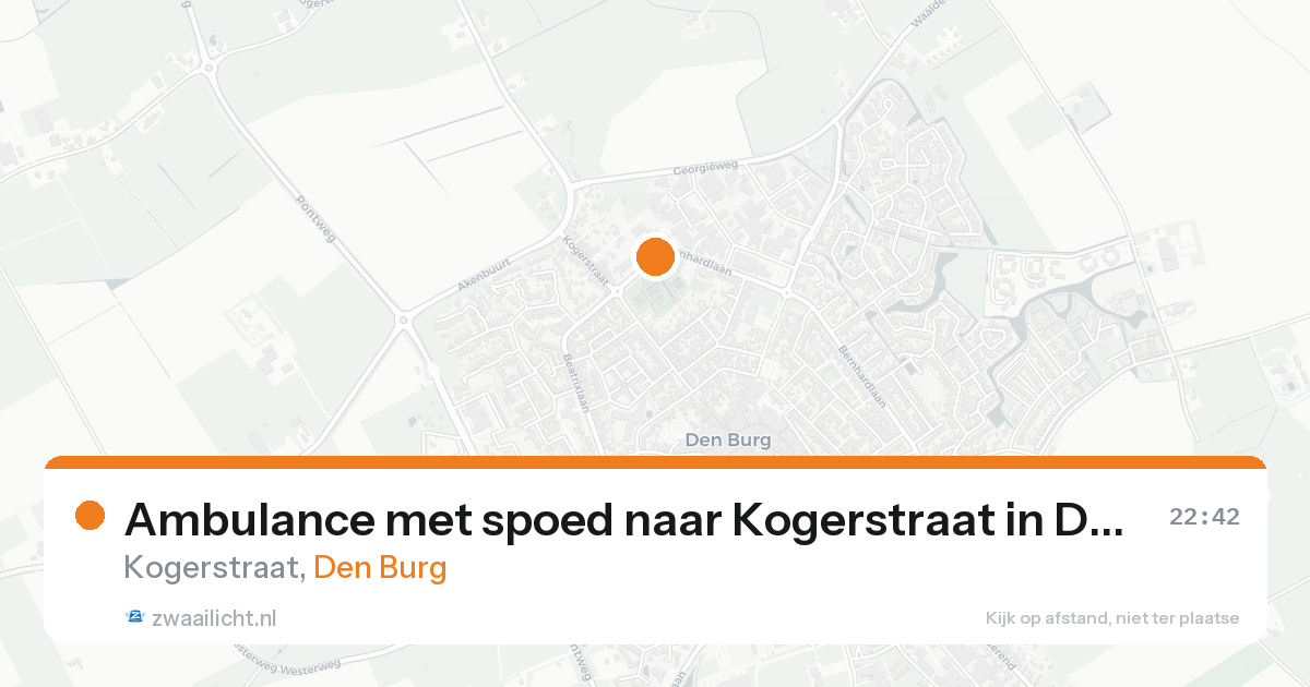 Ambulance met spoed naar Kogerstraat in Den Burg — 25 mei 2026