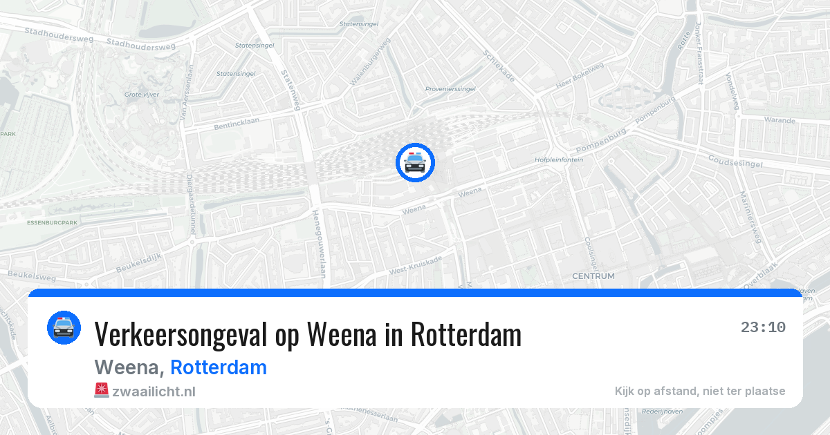 Verkeersongeval op Weena in Rotterdam — 15 jul 2026