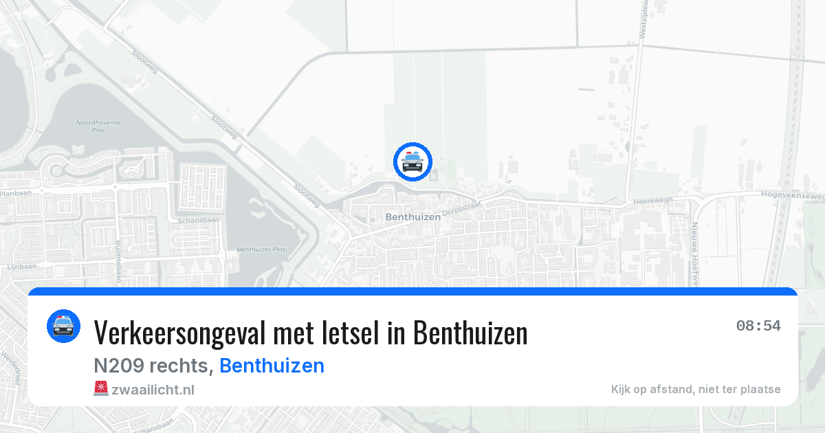 Verkeersongeval met letsel in Benthuizen — 20 jul 2026