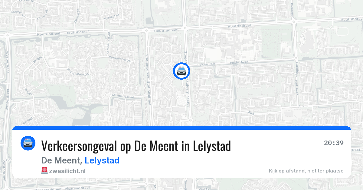 Verkeersongeval op De Meent in Lelystad — 13 jun 2026
