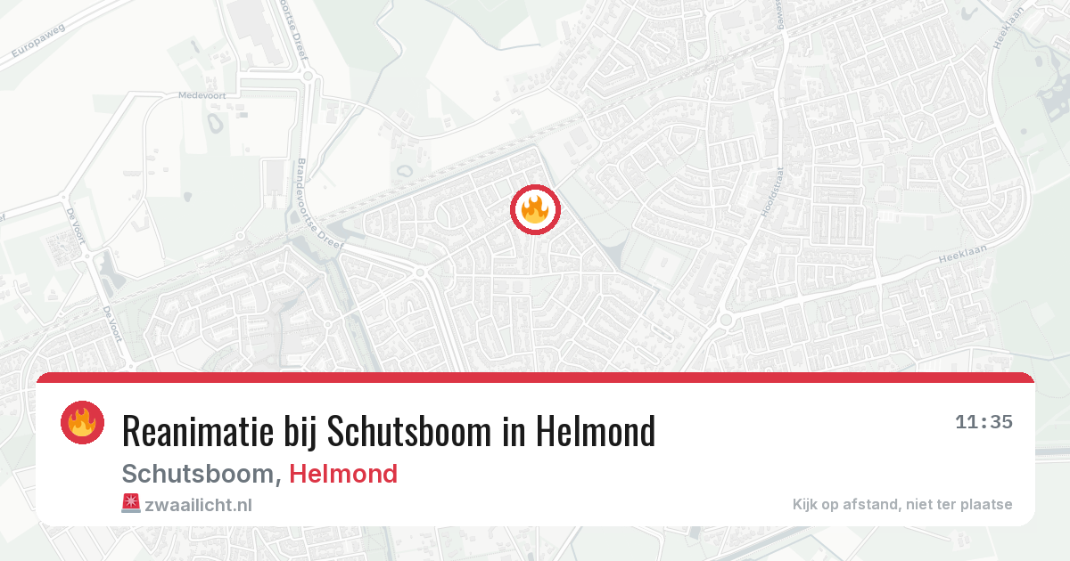 Reanimatie bij Schutsboom in Helmond — 18 apr 2026