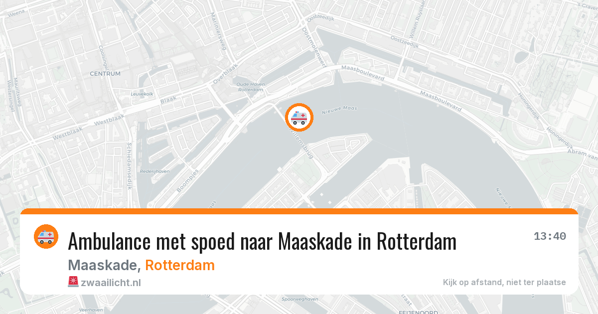 Ambulance met spoed naar Maaskade in Rotterdam — 31 mei 2026