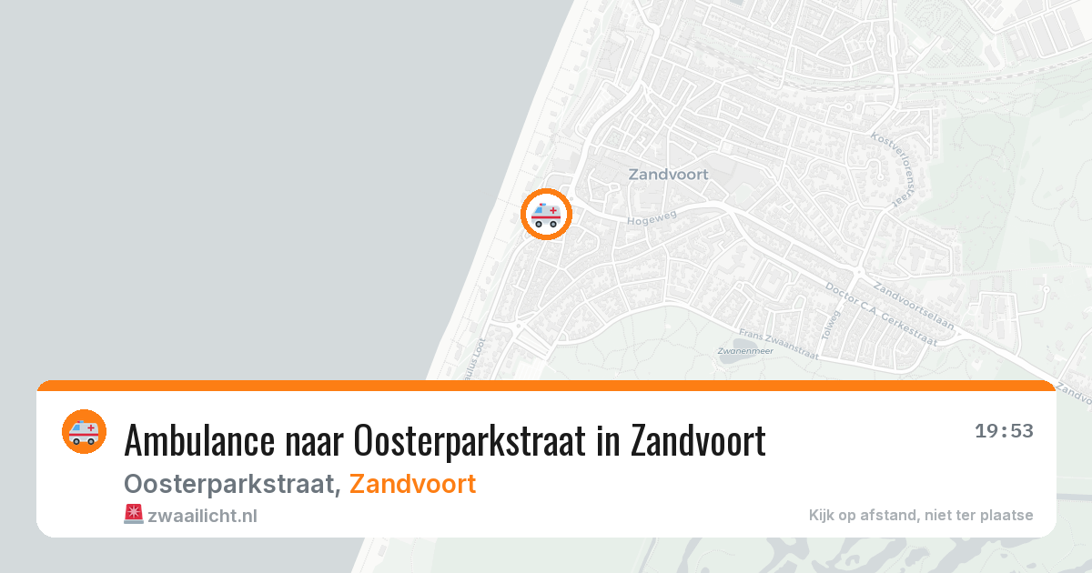 Ambulance naar Oosterparkstraat in Zandvoort — 13 mei 2026