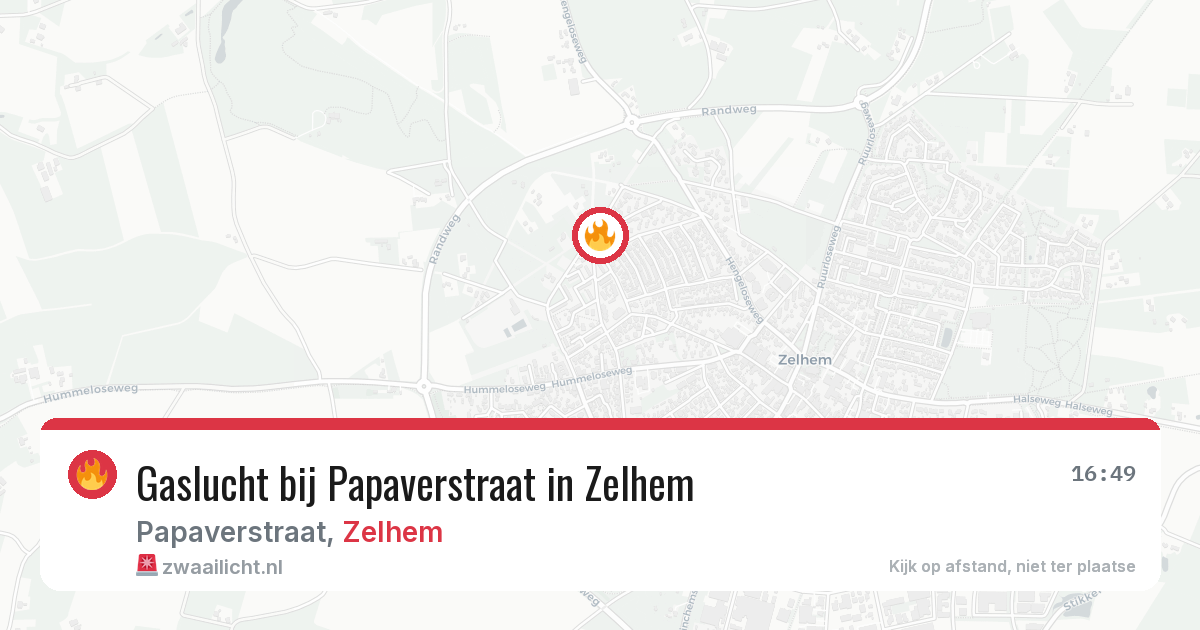 Gaslucht bij Papaverstraat in Zelhem — 24 mei 2026