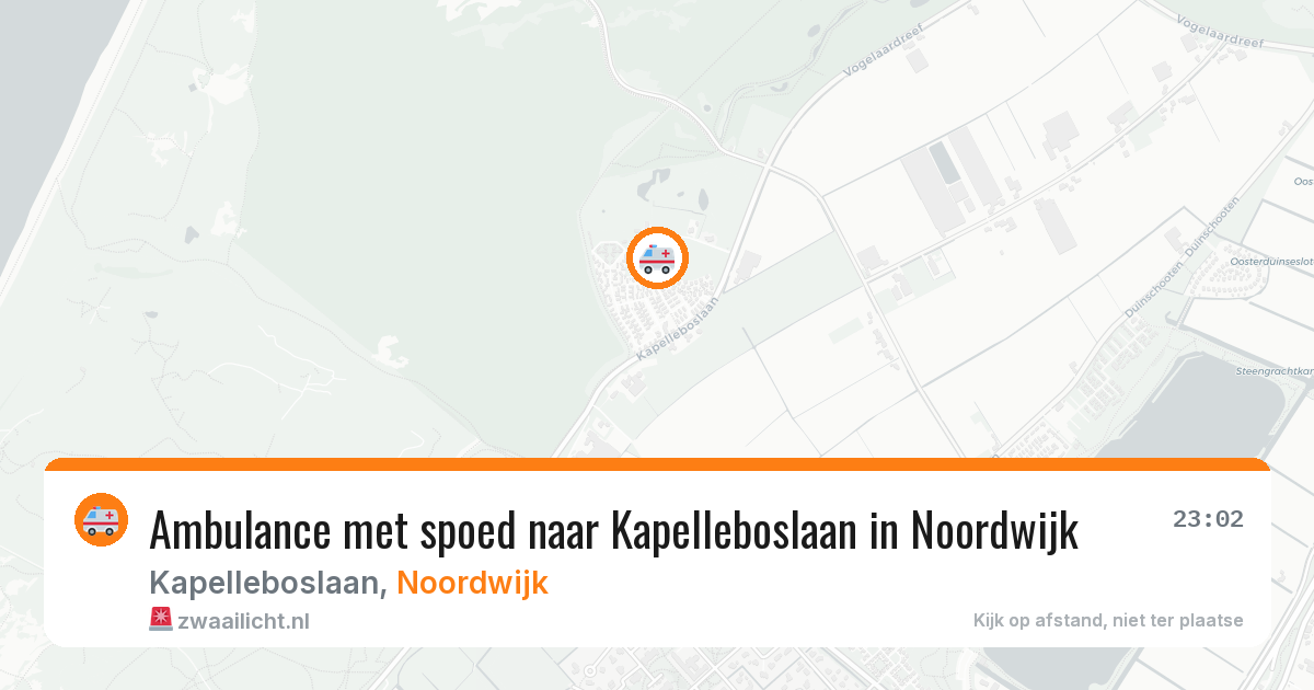 Ambulance met spoed naar Kapelleboslaan in Noordwijk — 13 aug 2026