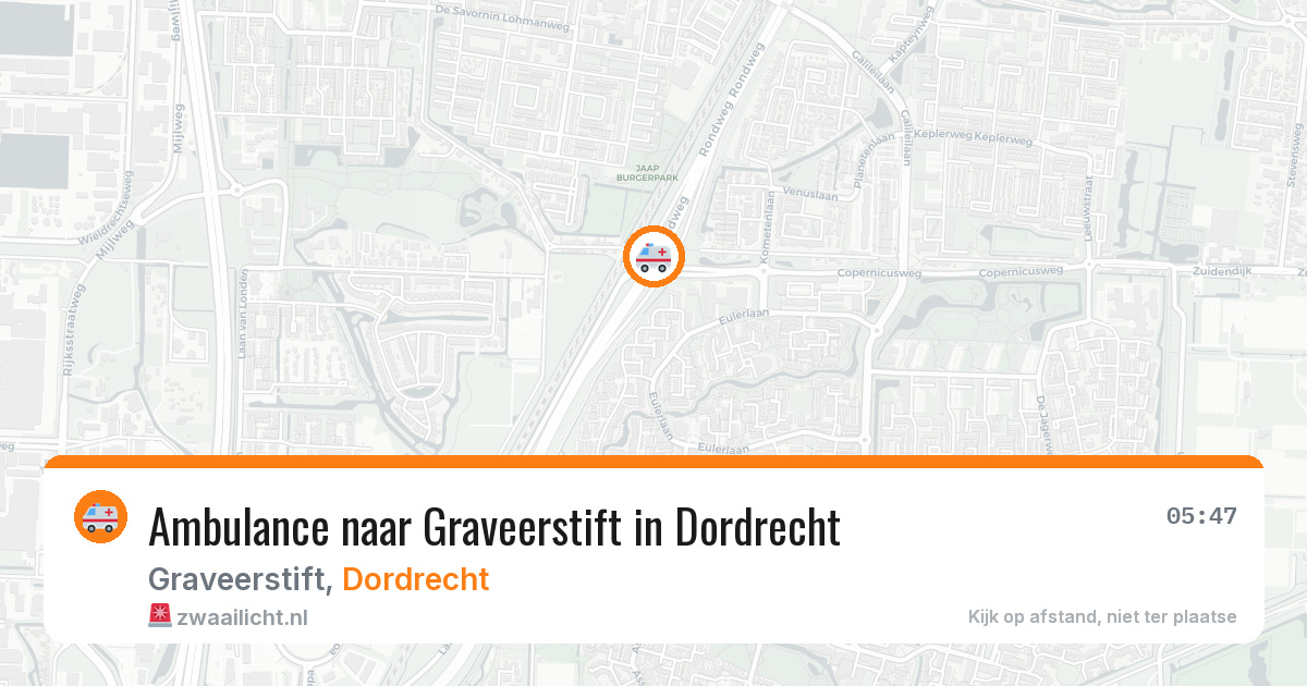 Ambulance naar Graveerstift in Dordrecht — 6 jul 2026