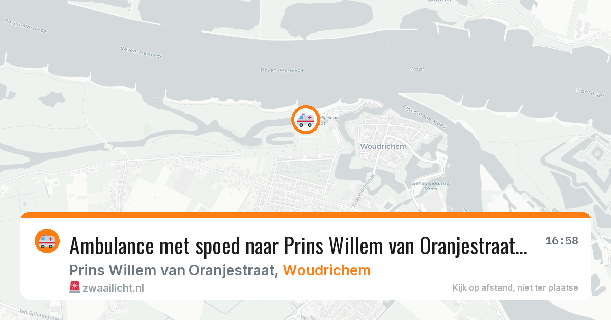 Ambulance met spoed naar Prins Willem van Oranjestraat in Woudrichem — 29 jul 2026