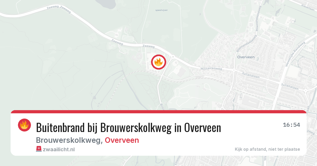 Buitenbrand bij Brouwerskolkweg in Overveen — 11 aug 2026