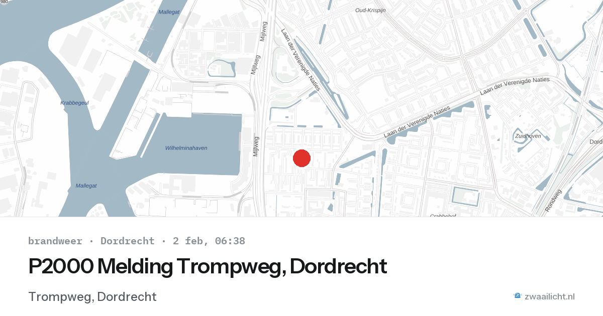 P2000 Melding Trompweg, Dordrecht — 2 feb 2026