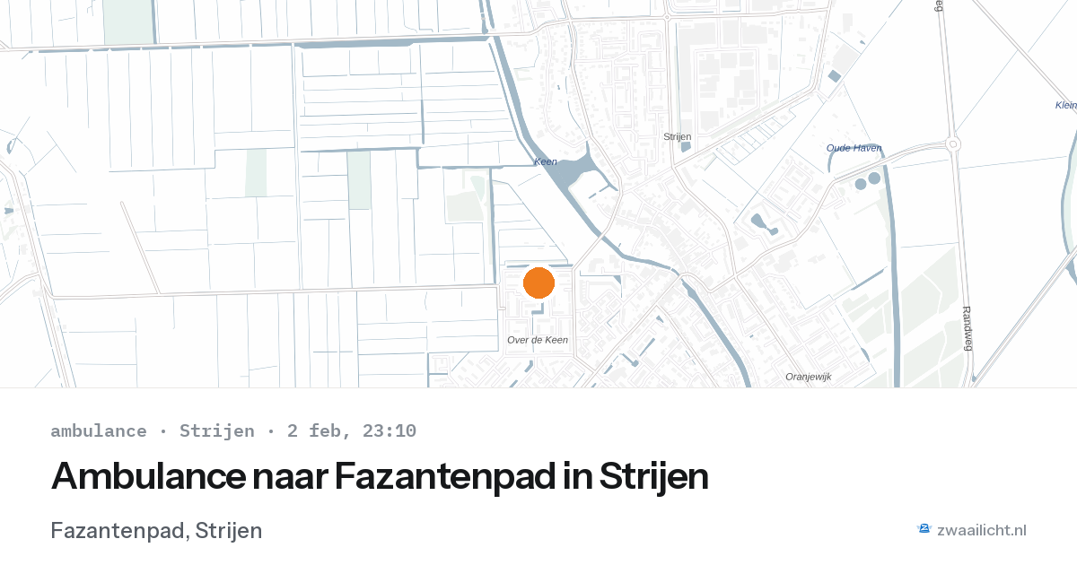 Ambulance naar Fazantenpad in Strijen — 2 feb 2026