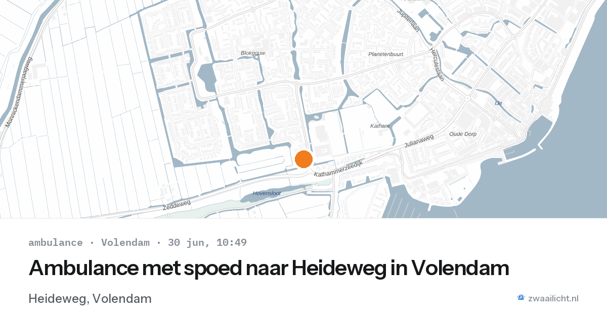 Ambulance met spoed naar Heideweg in Volendam — 30 jun 2026