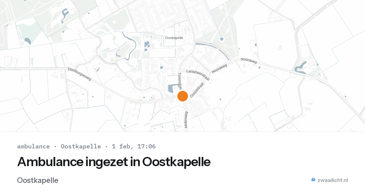 Ambulance ingezet in Oostkapelle — 1 feb 2026