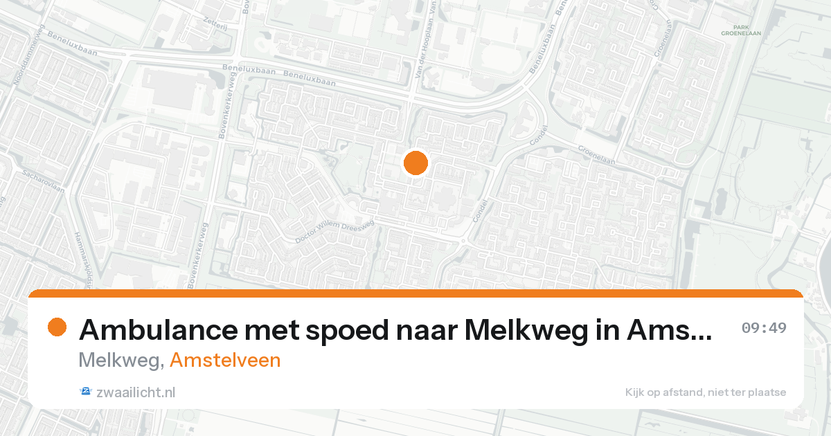 Ambulance met spoed naar Melkweg in Amstelveen — 26 aug 2026