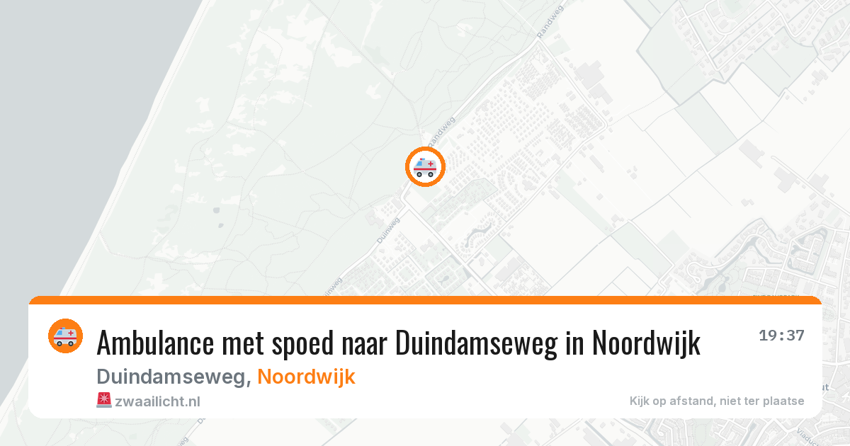 Ambulance met spoed naar Duindamseweg in Noordwijk — 12 aug 2026