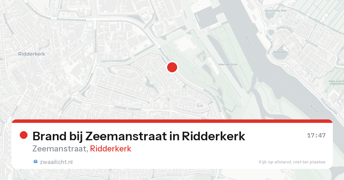 Brand bij Zeemanstraat in Ridderkerk — 20 aug 2026