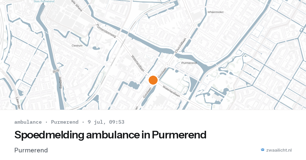 Spoedmelding ambulance in Purmerend — 9 jul 2026