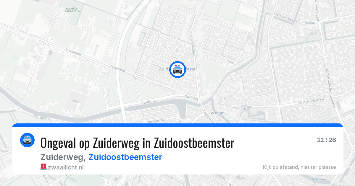 Ongeval op Zuiderweg in Zuidoostbeemster — 2 aug 2026