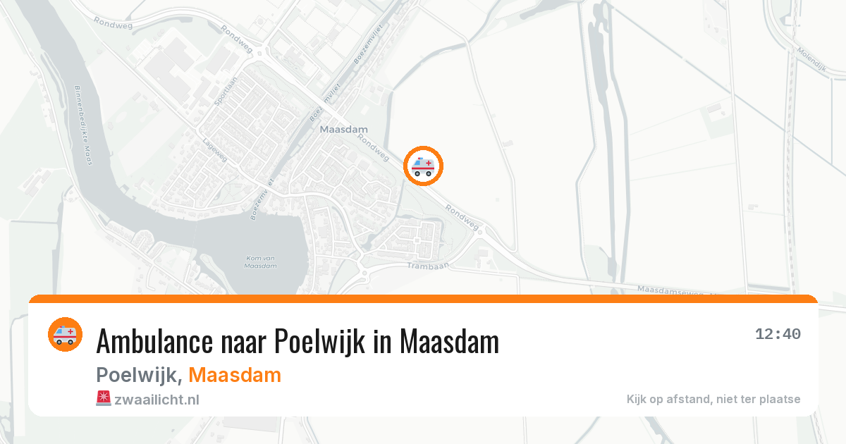 Ambulance naar Poelwijk in Maasdam — 7 aug 2026