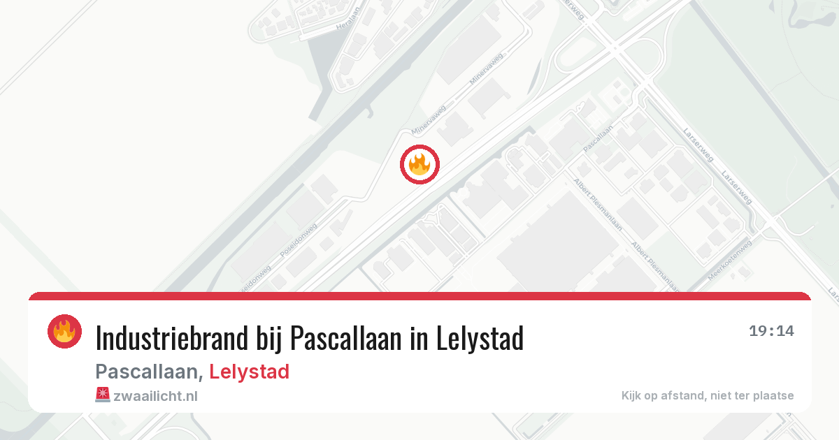 Industriebrand bij Pascallaan in Lelystad — 30 jul 2026