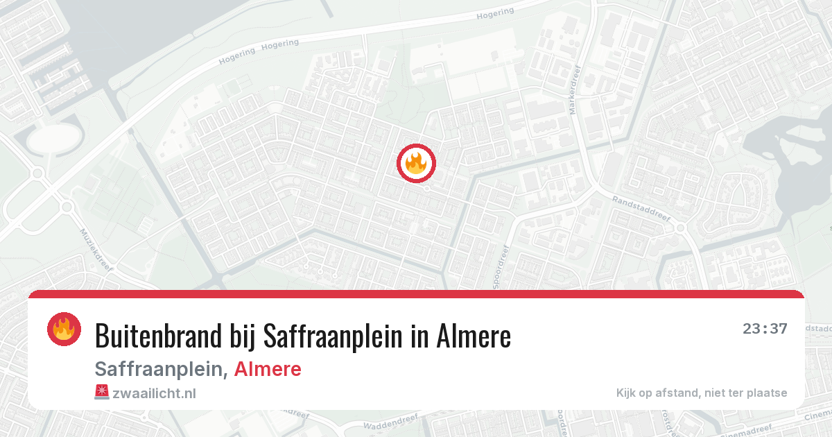 Buitenbrand bij Saffraanplein in Almere — 28 jul 2026