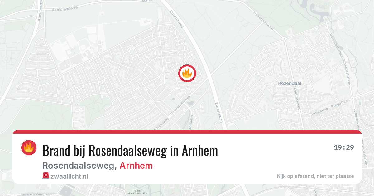 Brand bij Rosendaalseweg in Arnhem — 6 aug 2026