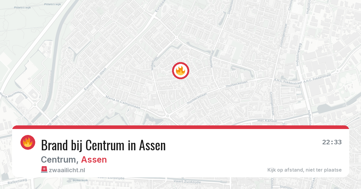 Brand bij Centrum in Assen — 11 aug 2026