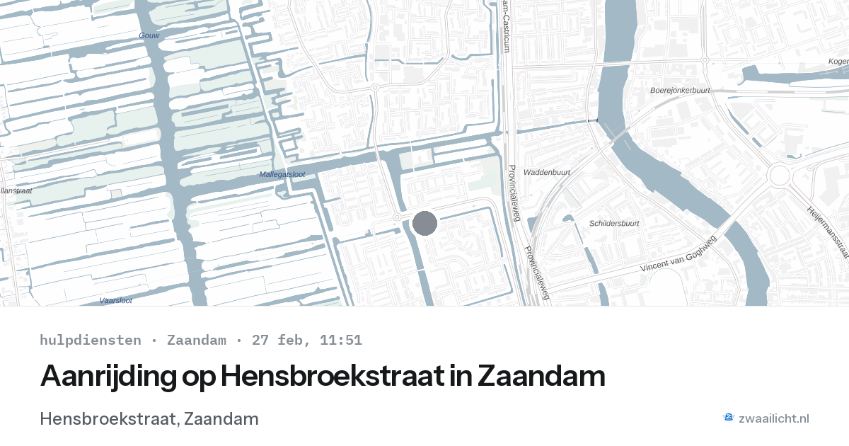 Aanrijding op Hensbroekstraat in Zaandam — 27 feb 2026