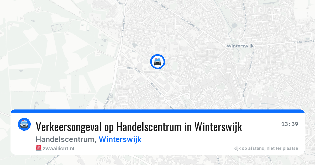 Verkeersongeval op Handelscentrum in Winterswijk — 6 aug 2026