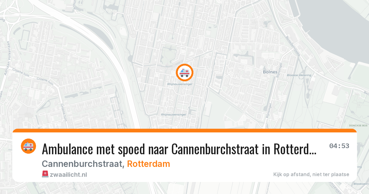 Ambulance met spoed naar Cannenburchstraat in Rotterdam — 4 jul 2026