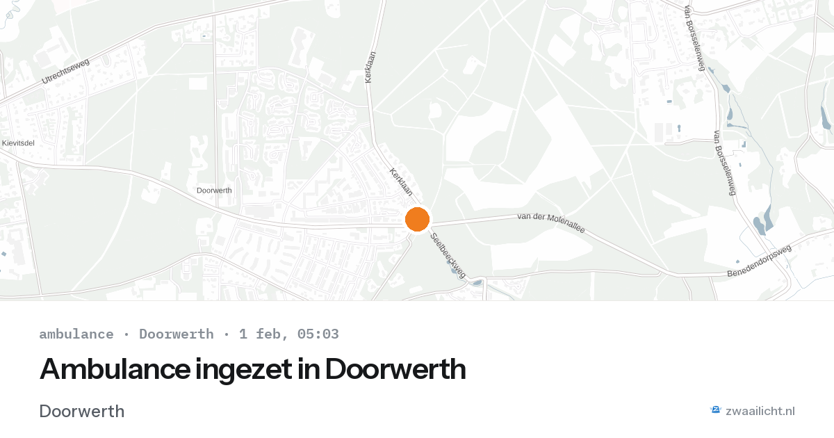 Ambulance ingezet in Doorwerth — 1 feb 2026