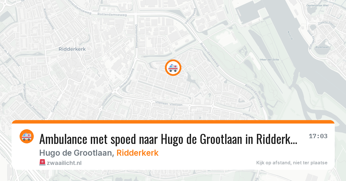 Ambulance met spoed naar Hugo de Grootlaan in Ridderkerk — 8 feb 2026