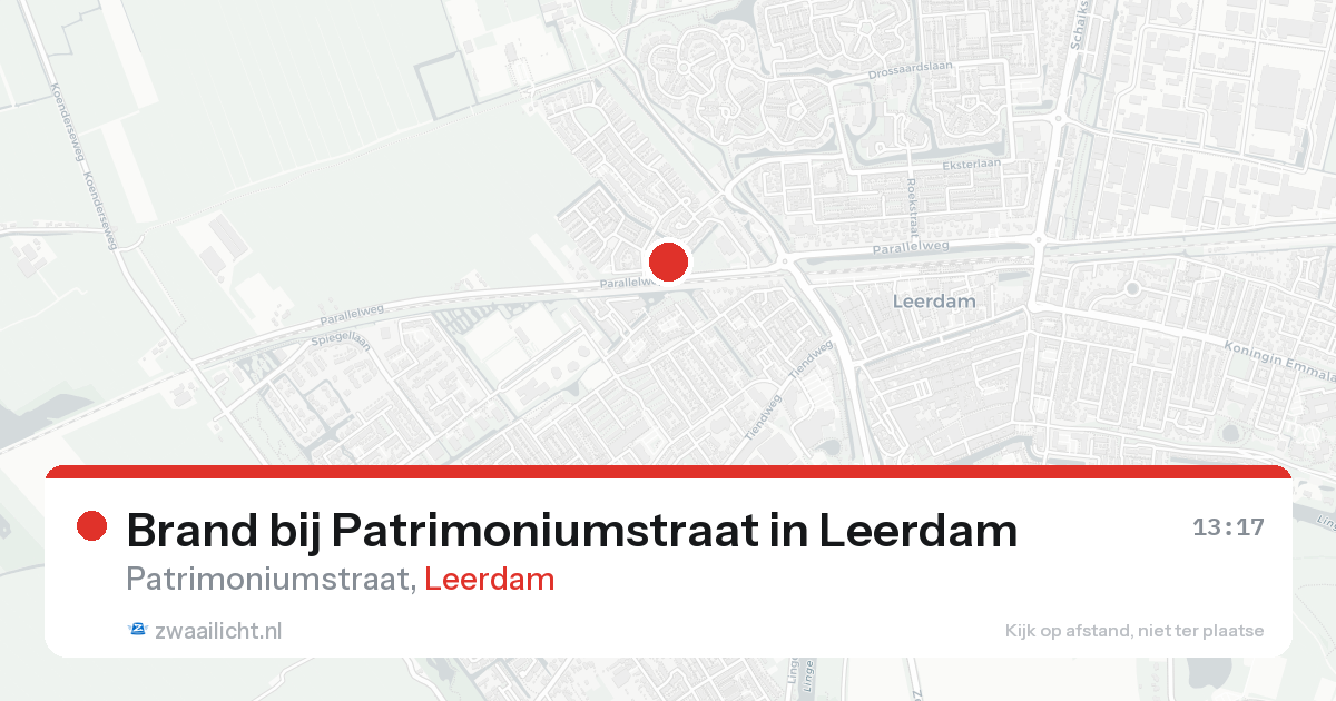 Brand bij Patrimoniumstraat in Leerdam — 15 aug 2026