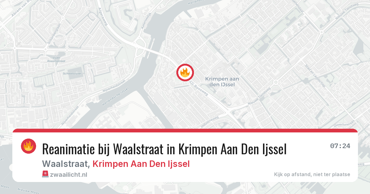 Reanimatie bij Waalstraat in Krimpen Aan Den Ijssel — 15 mrt 2026