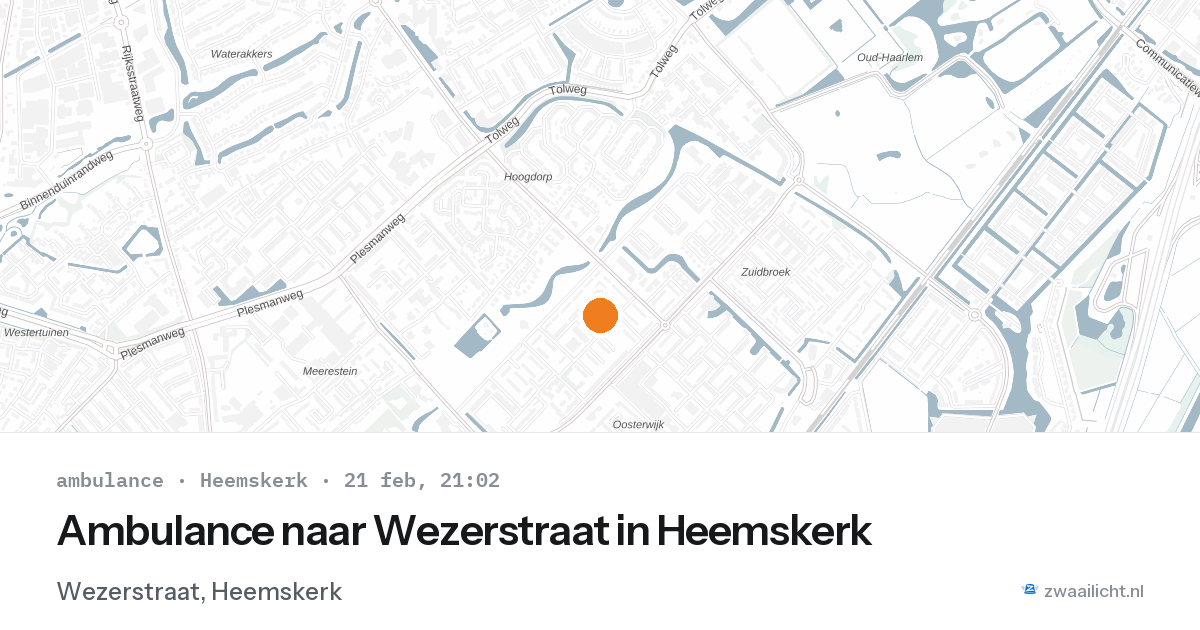 Ambulance naar Wezerstraat in Heemskerk — 21 feb 2026