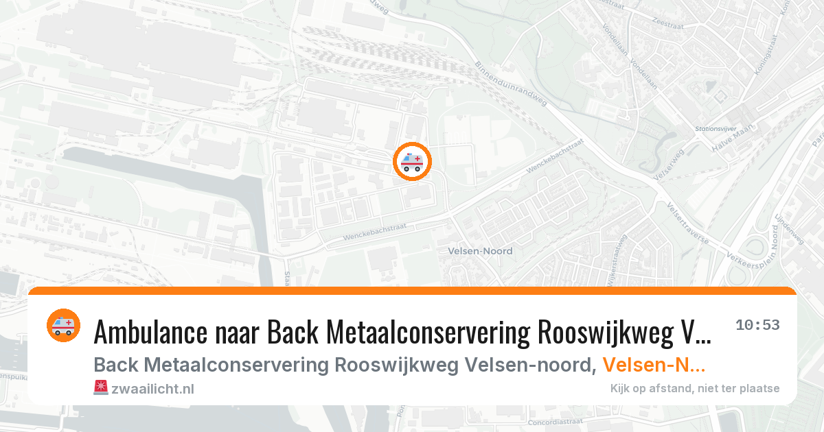 Ambulance naar Back Metaalconservering Rooswijkweg Velsen-noord in Velsen-Noord — 28 mei 2026