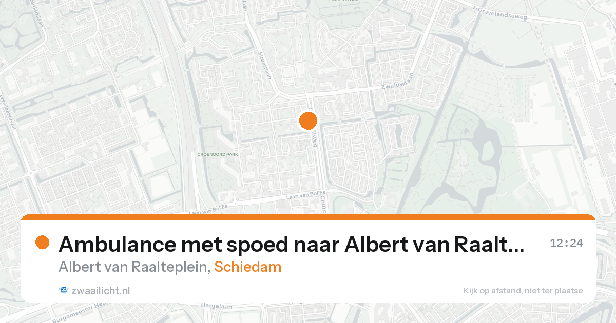 Ambulance met spoed naar Albert van Raalteplein in Schiedam — 23 aug 2026