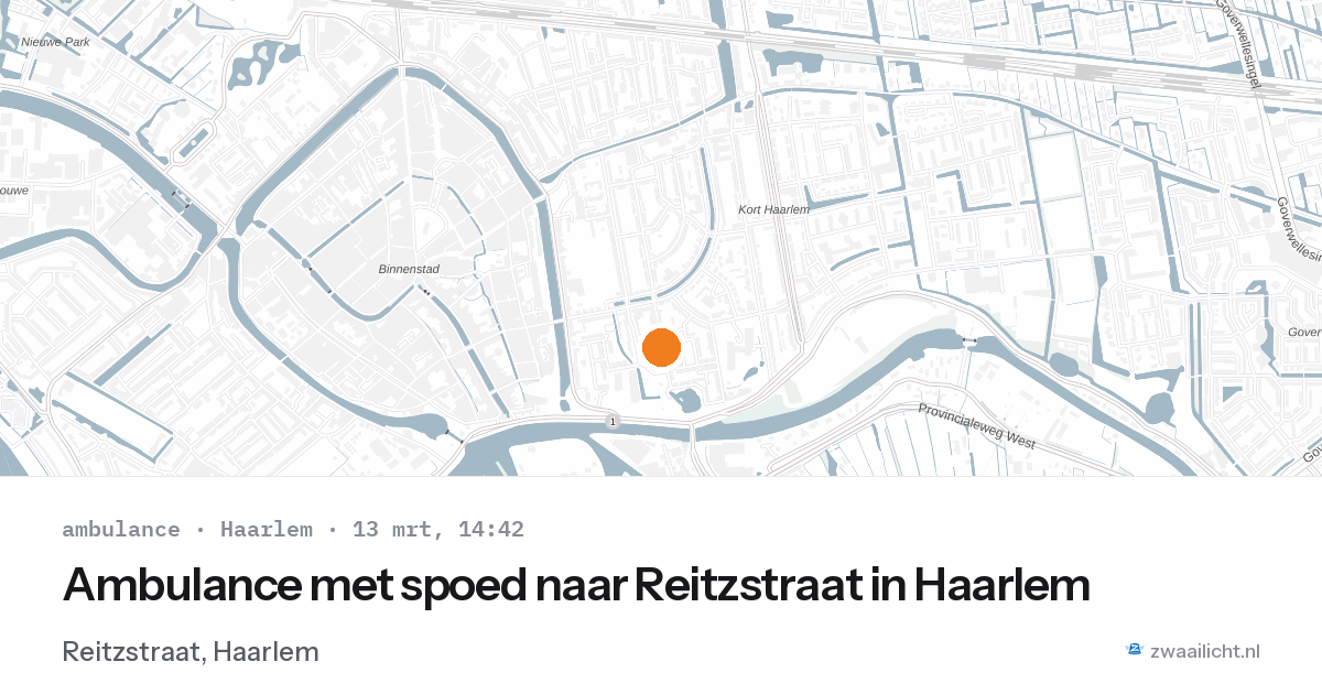 Ambulance met spoed naar Reitzstraat in Haarlem — 13 mrt 2026