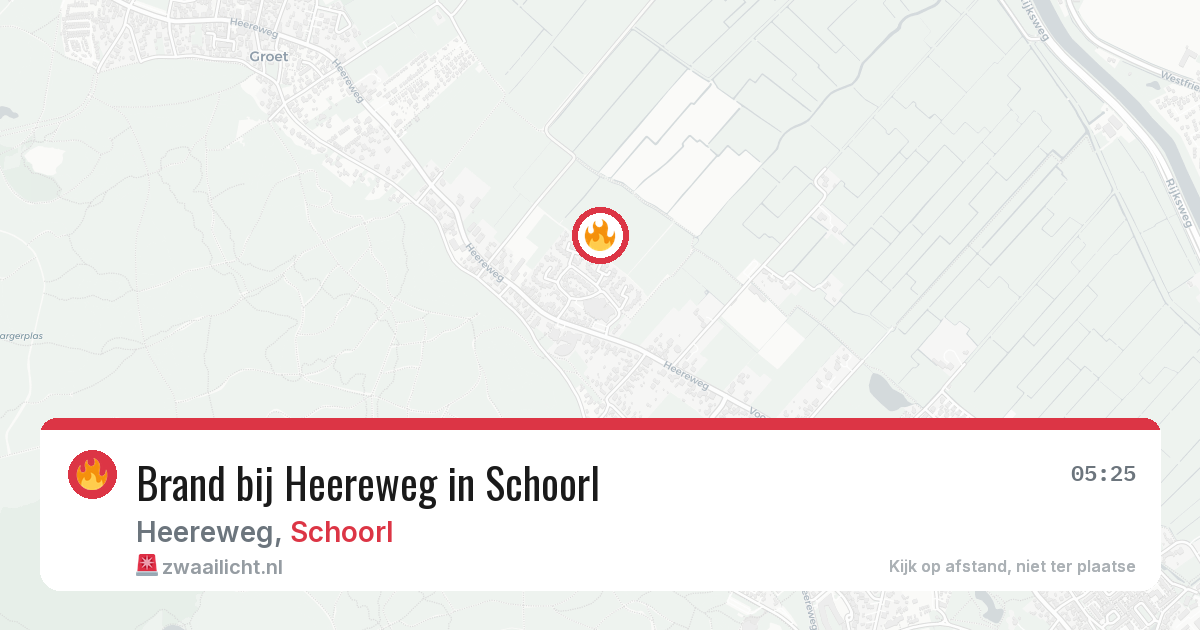 Brand bij Heereweg in Schoorl — 25 apr 2026