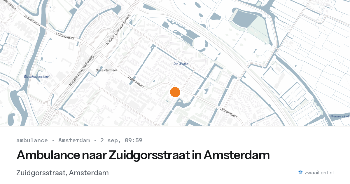 Ambulance naar Zuidgorsstraat in Amsterdam — 2 sep 2026