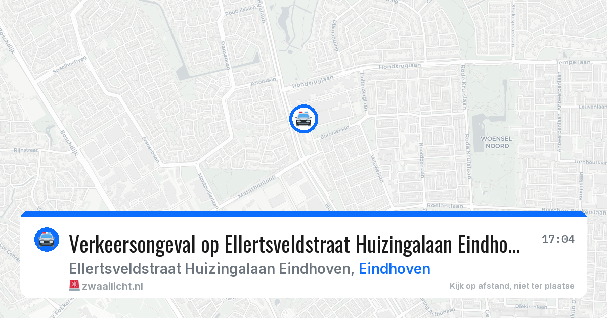 Verkeersongeval op Ellertsveldstraat Huizingalaan Eindhoven in Eindhoven — 8 aug 2026