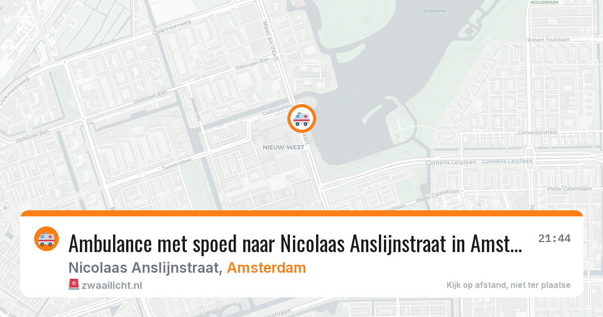 Ambulance met spoed naar Nicolaas Anslijnstraat in Amsterdam — 13 apr 2026