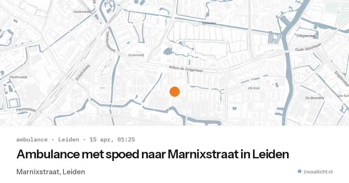 Ambulance met spoed naar Marnixstraat in Leiden — 14 apr 2026