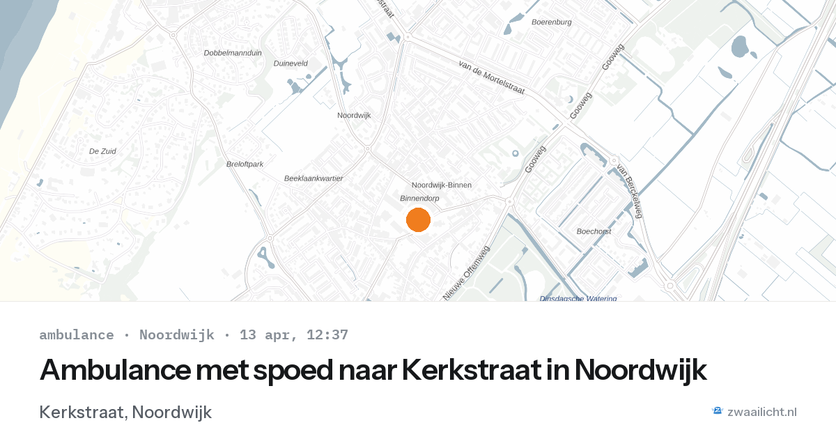 Ambulance met spoed naar Kerkstraat in Noordwijk — 13 apr 2026