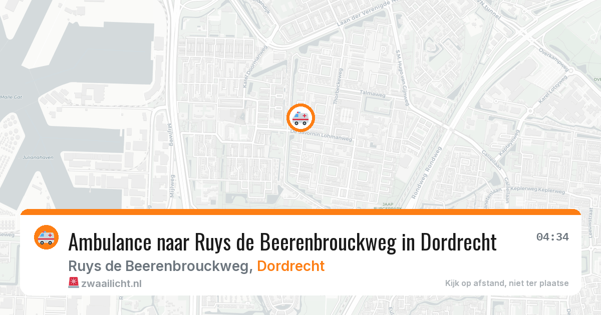 Ambulance naar Ruys de Beerenbrouckweg in Dordrecht — 4 apr 2026