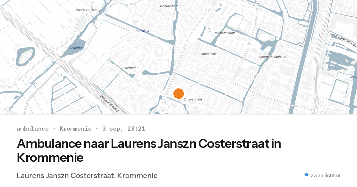 Ambulance naar Laurens Janszn Costerstraat in Krommenie — 3 sep 2026